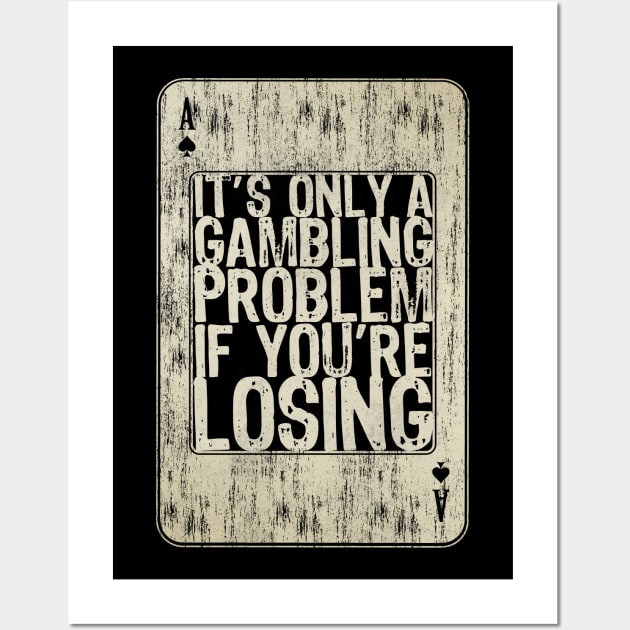 Texas Holdem Poker Player Casino Pot Gambling Playing Cards Wall Art by MintaApparel